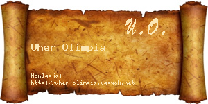 Uher Olimpia névjegykártya
